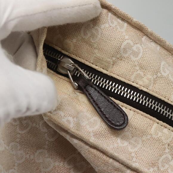 GUCCI GG Canvas Tote Bag Beige Silver - Picture 14 of 16